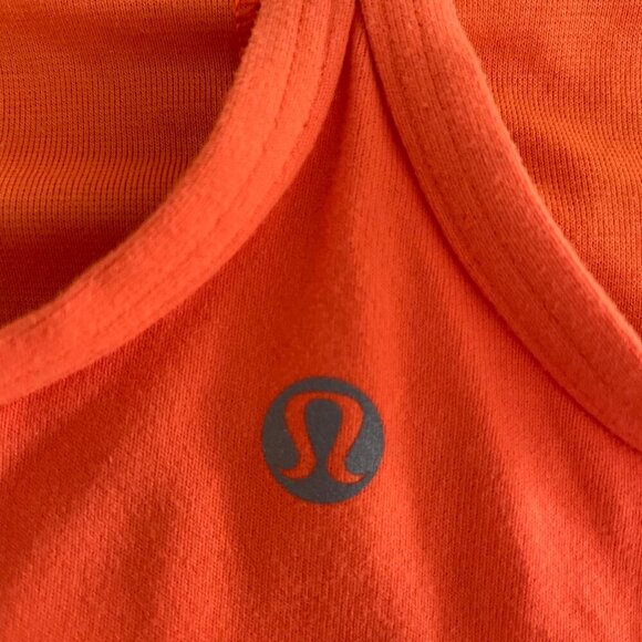 Lululemon Power Y Tank * Luon Light Yoga Workout Rback Top Pizzaz Orange Sz 6 - Picture 3 of 10